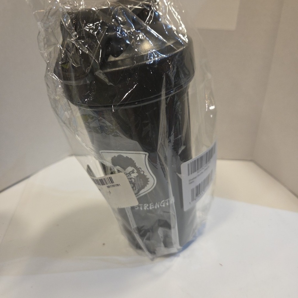 Monkey Strength Hard‎ Plastic Shaker Bottle 18 OZ (Black) - Picture 2 of 5